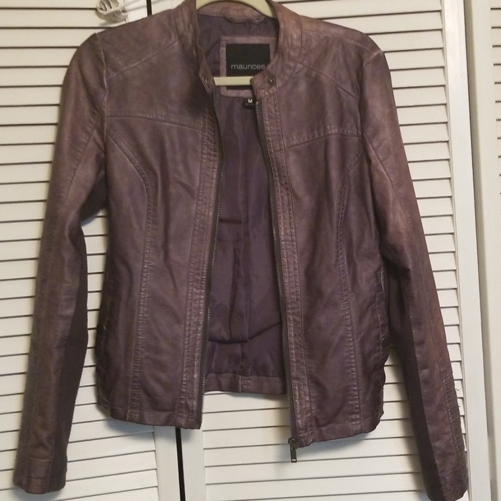 Faux leather moto jacket size M
